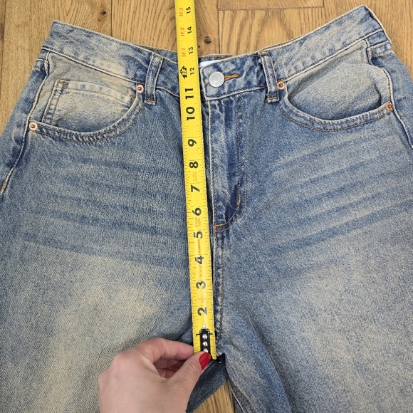 SONG Wide Leg High Rise Blue Muddy Wash Baggy Jeans Size 11 Or 30 - Picture 7 of 9